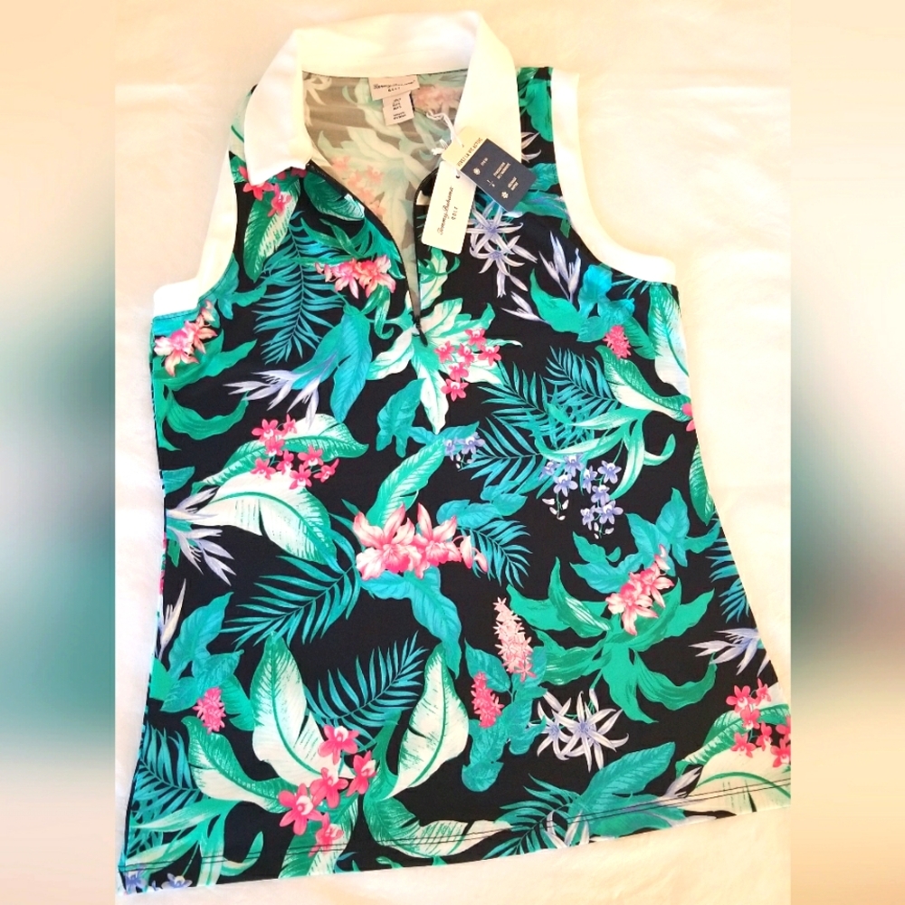 NWT Tommy Bahama Golf Sleeveless Quarter-Zip Top - Size S